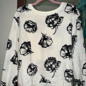 Cold Crush Black Floral Print Sweater